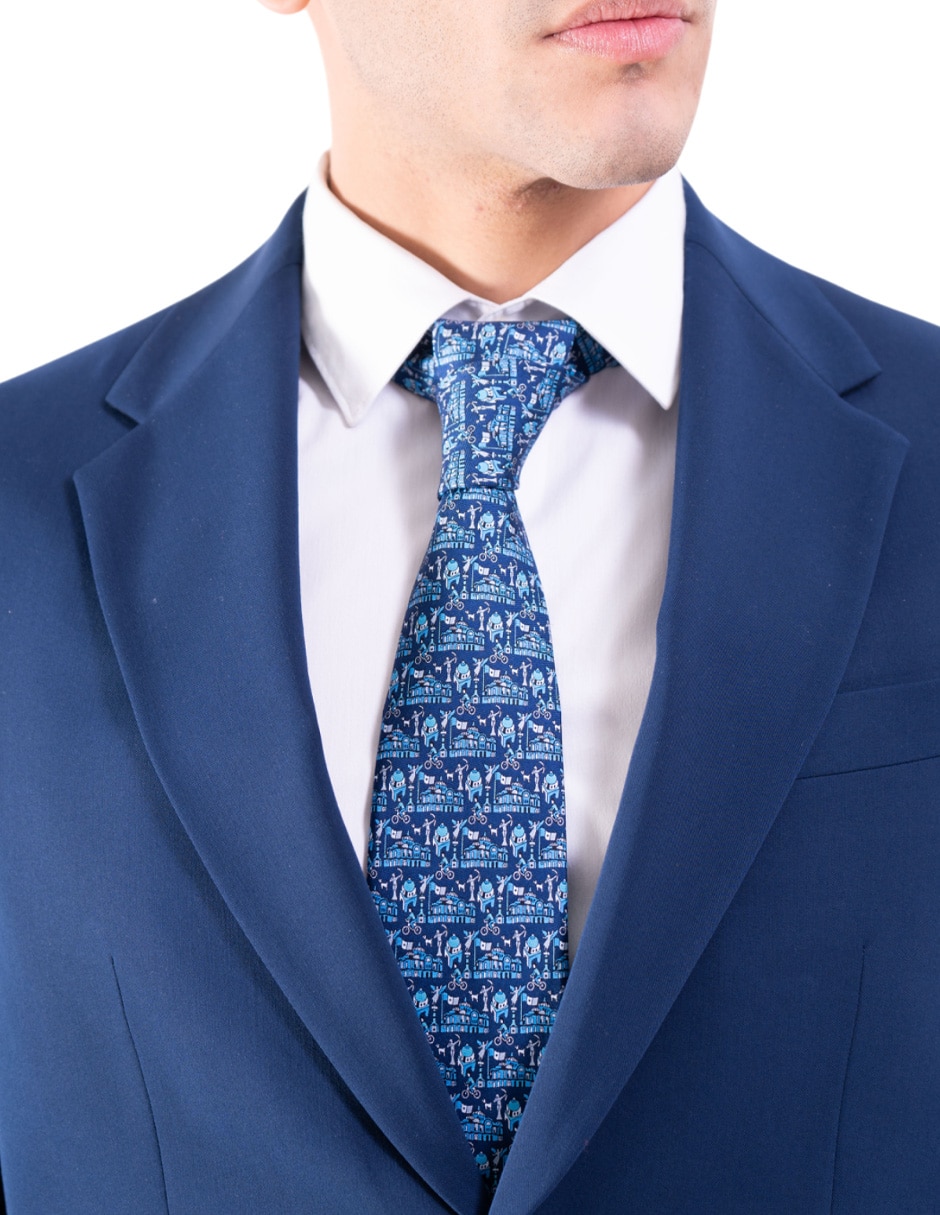 Corbata Pineda Covalin regular de seda estampada para hombre 3