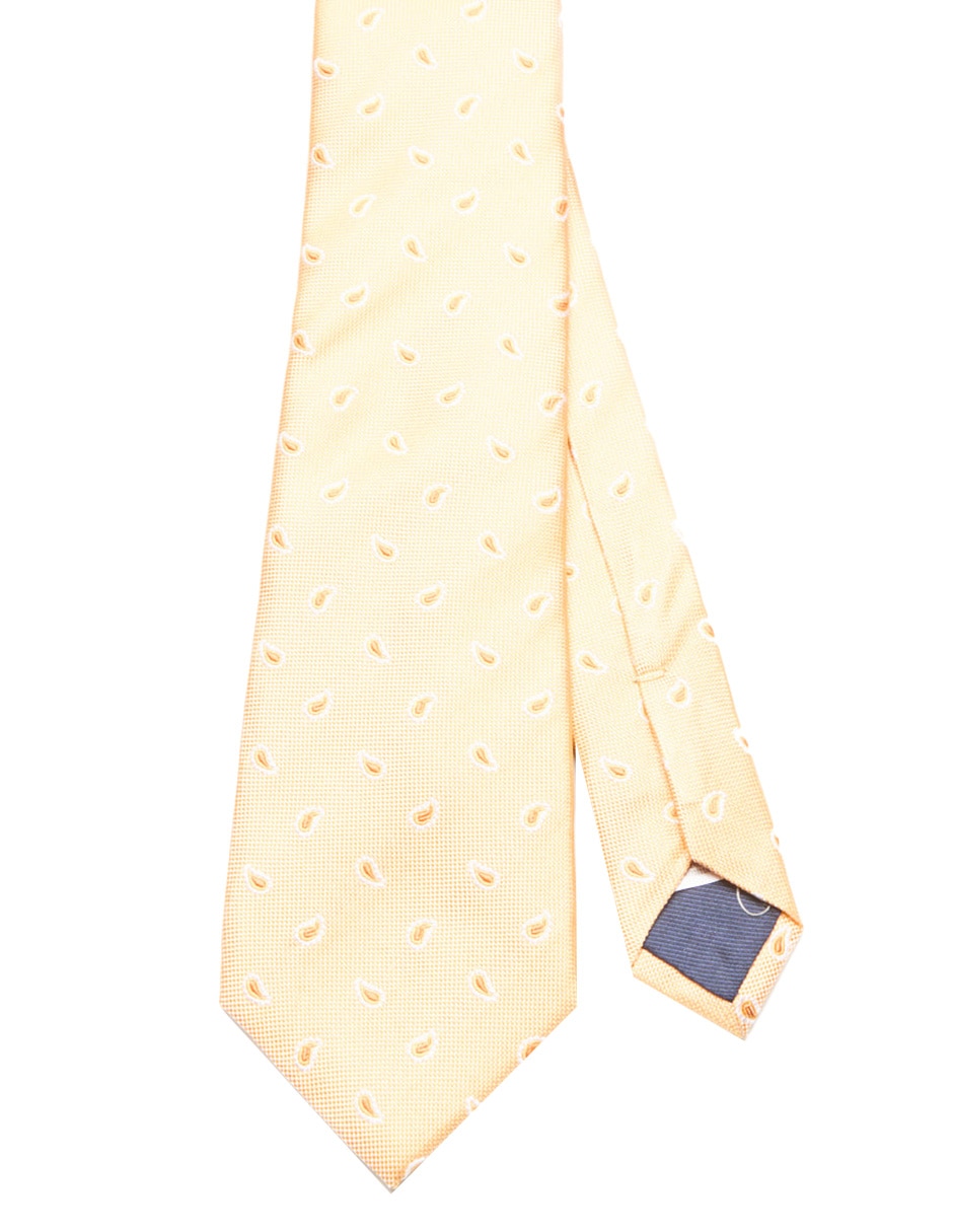 Corbata regular de seda estampado paisley para hombre