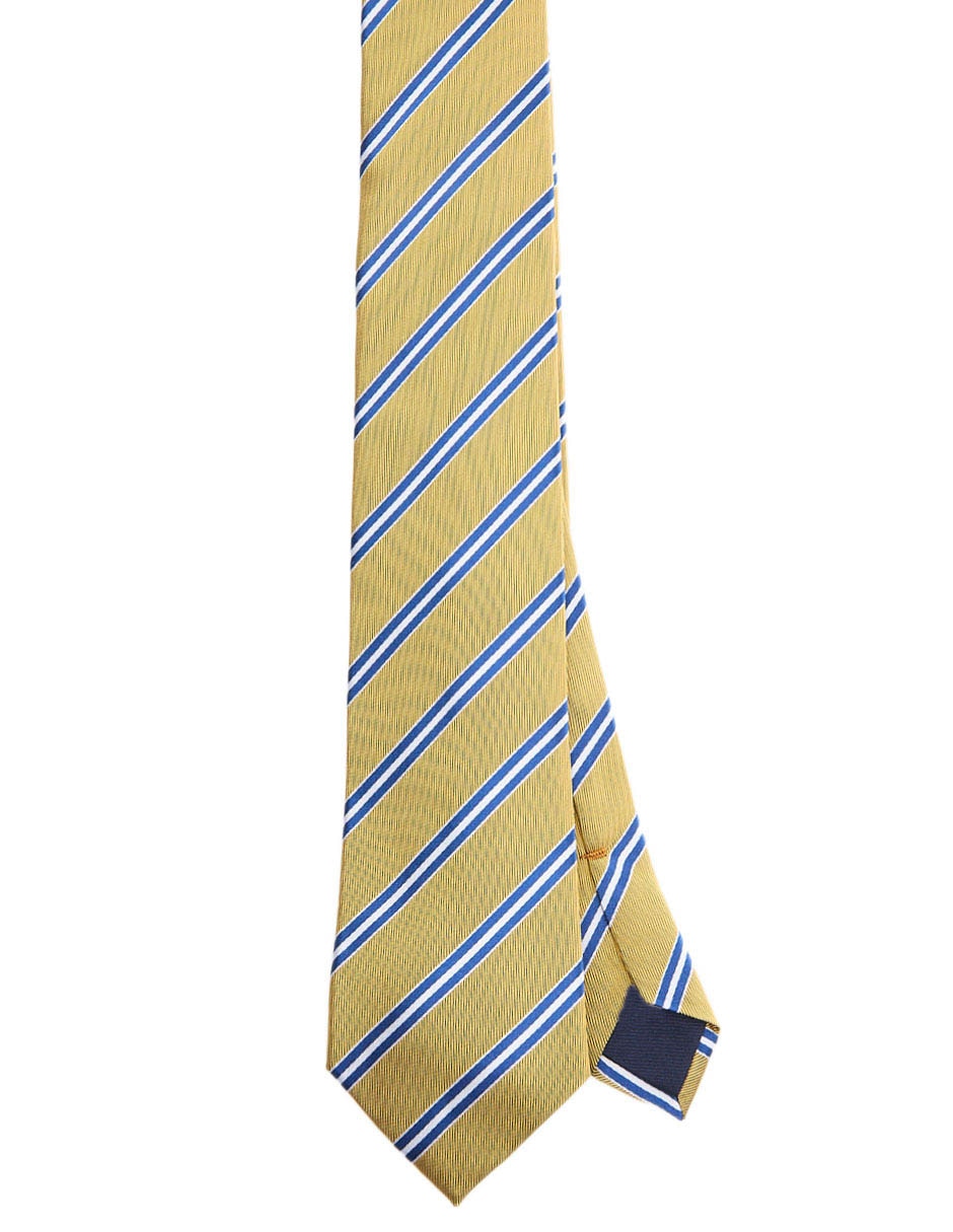 Corbata regular de seda estampado a rayas para hombre