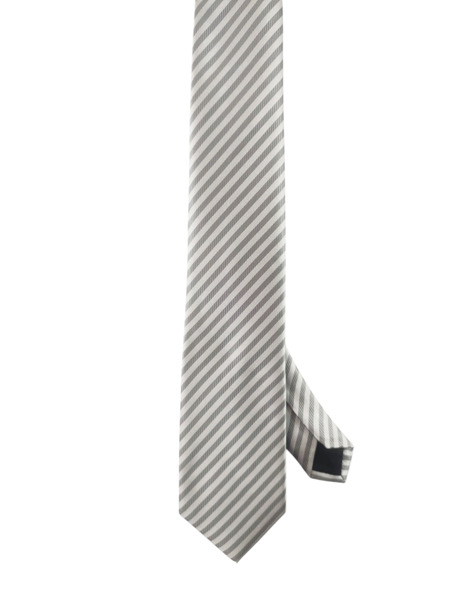 Corbata Kc ny regular de seda estampado a rayas para hombre
