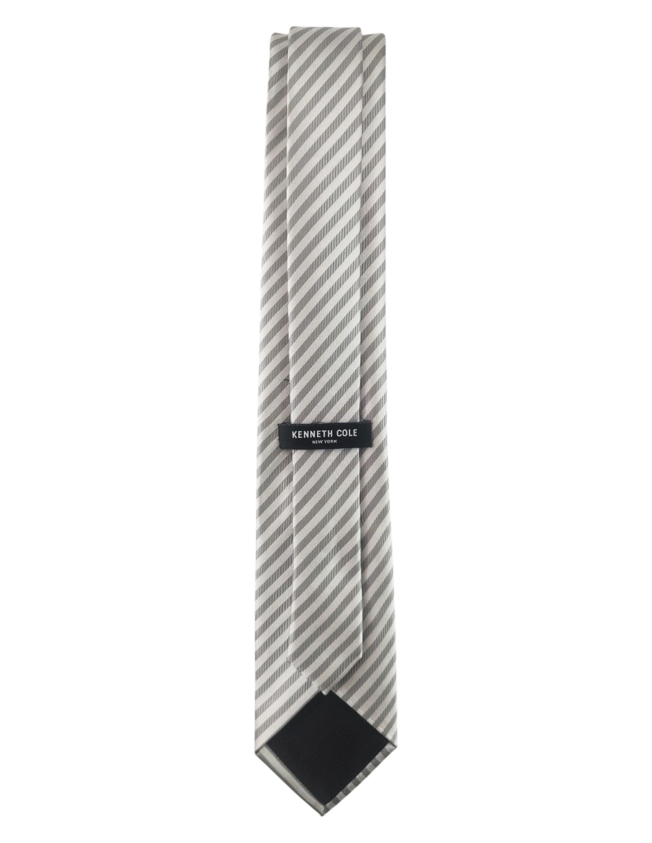 Corbata Kc ny regular de seda estampado a rayas para hombre