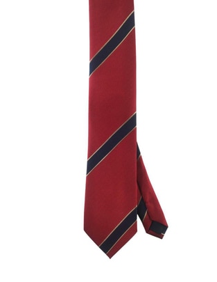 Corbata regular de seda estampado a rayas para hombre
