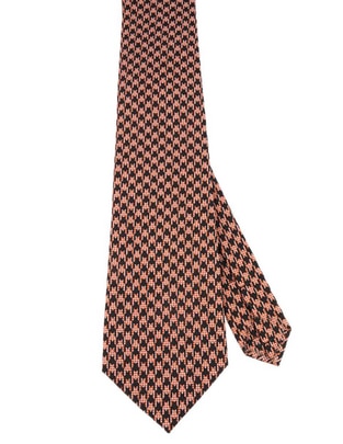Corbata regular de seda estampado pata de gallo para hombre