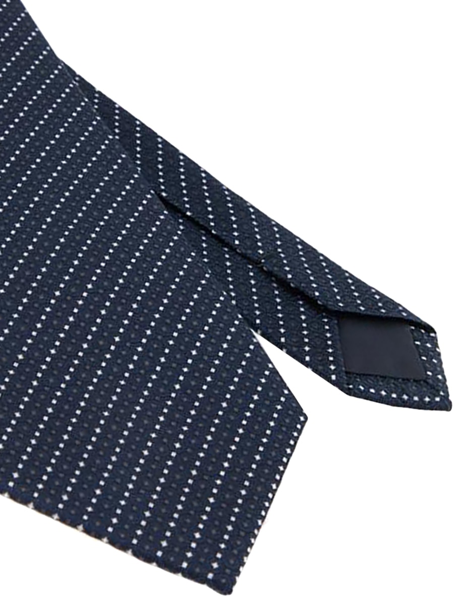 Corbata regular de seda estampado microprint para hombre