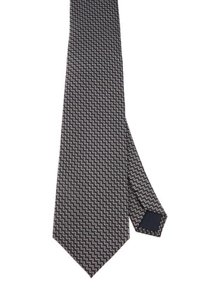 Corbata regular de seda estampado microprint para hombre
