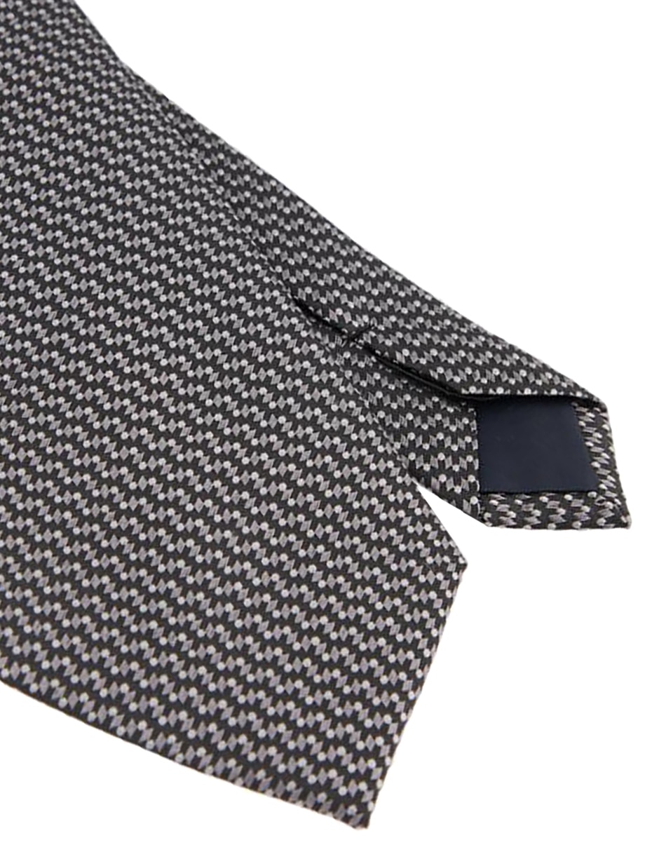 Corbata regular de seda estampado microprint para hombre