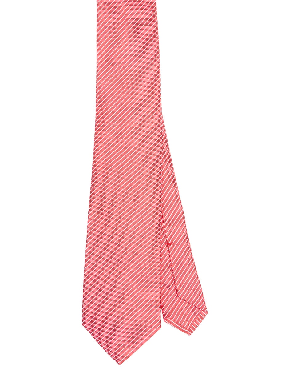 Corbata regular de seda estampado a rayas para hombre