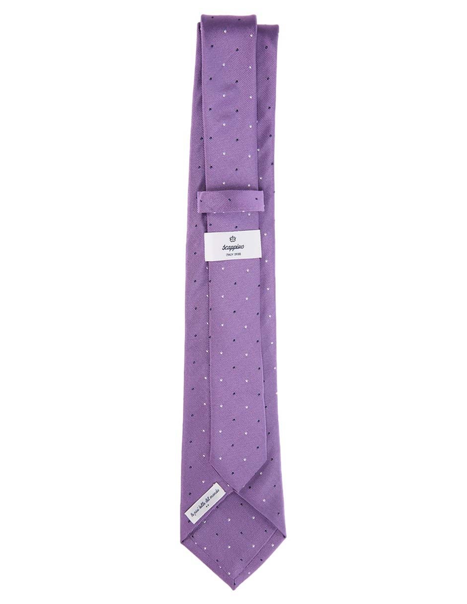 Corbata regular de seda estampado lunares para hombre 3