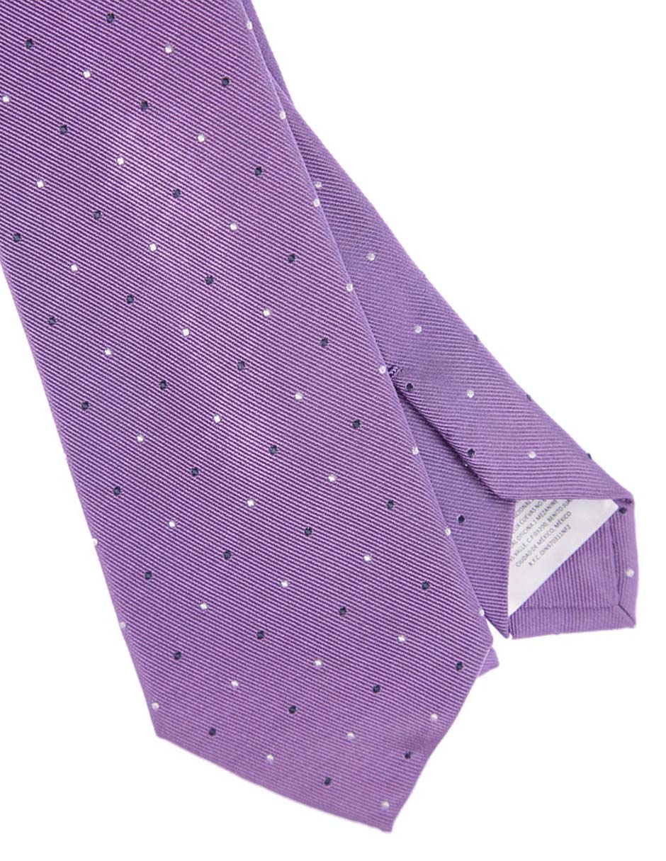 Corbata regular de seda estampado lunares para hombre 2