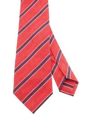 Corbata regular de seda estampado a rayas para hombre