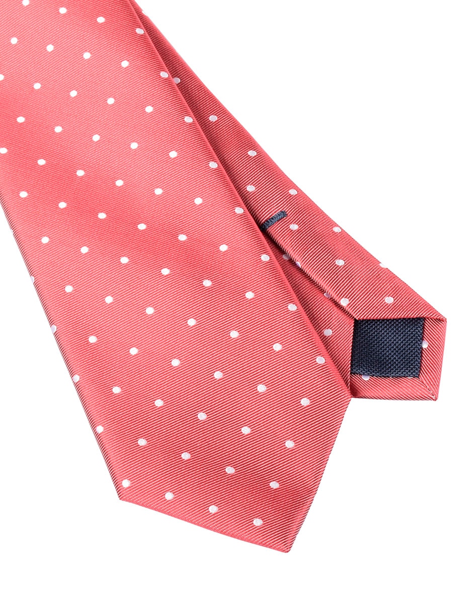 Corbata regular de seda estampado lunares para hombre