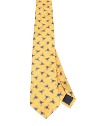 Corbata regular de seda estampado floral para hombre