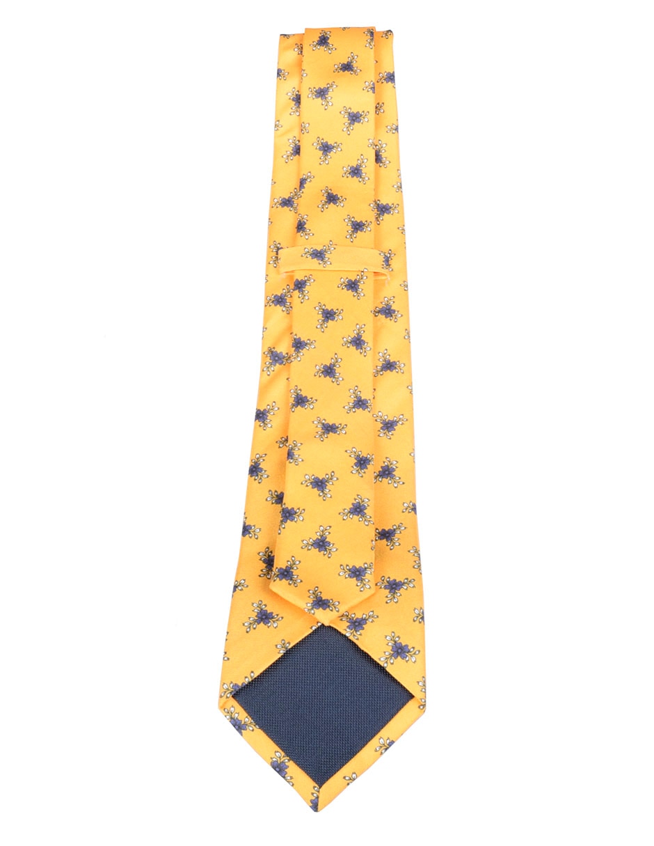 Corbata regular de seda estampado floral para hombre