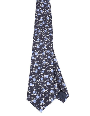 Corbata regular de seda estampado floral para hombre
