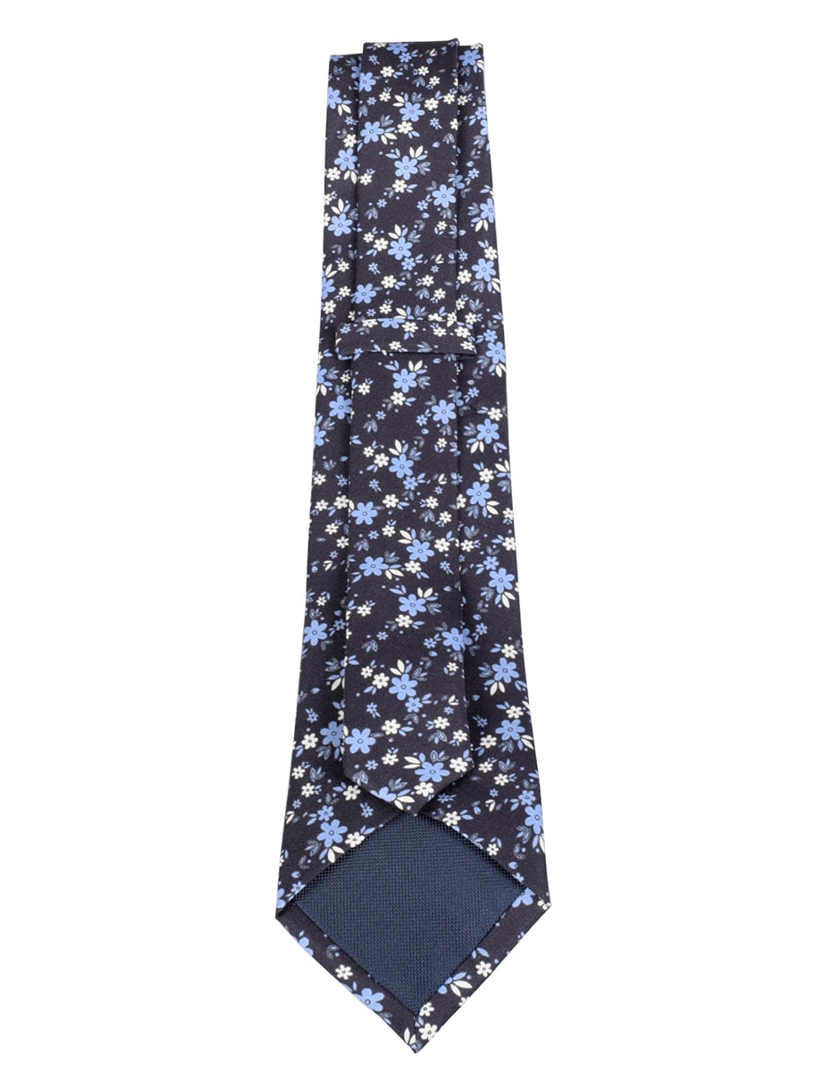 Corbata regular de seda estampado floral para hombre