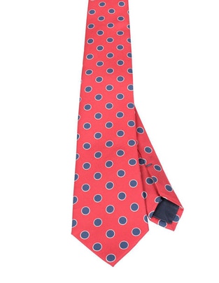 Corbata regular de seda estampado lunares para hombre