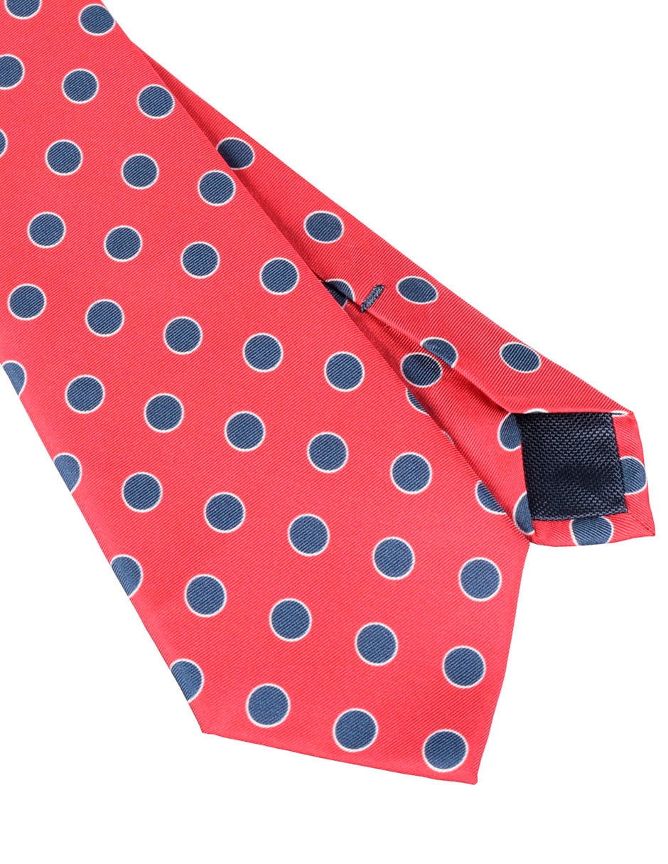 Corbata regular de seda estampado lunares para hombre