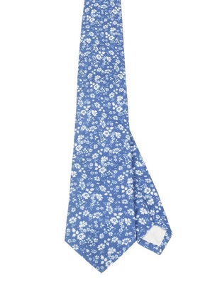 Corbata regular de seda estampado floral para hombre