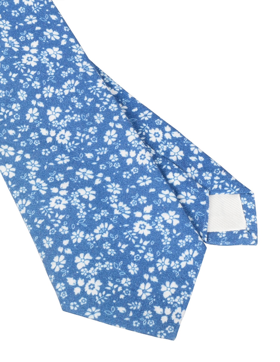 Corbata regular de seda estampado floral para hombre 2