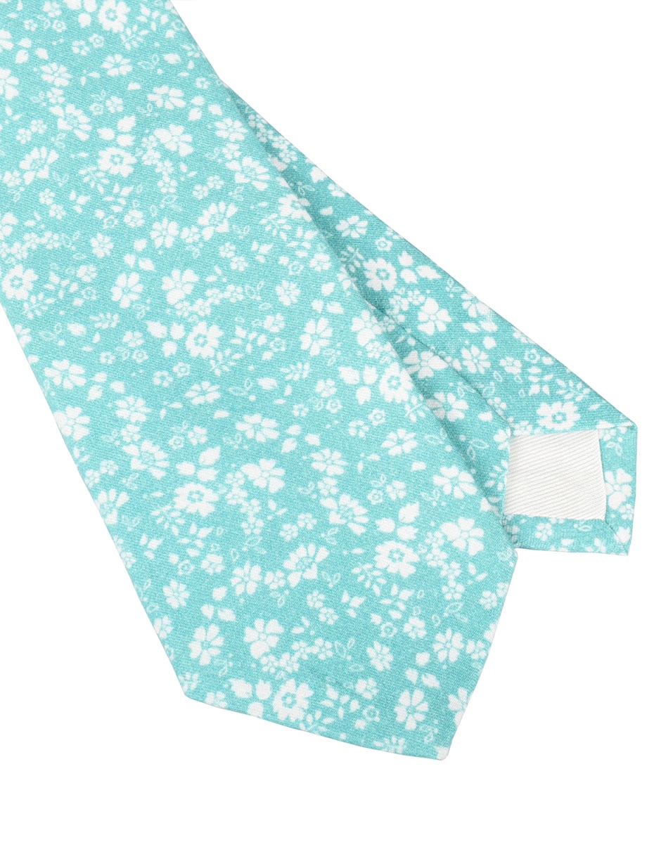 Corbata regular de seda estampado floral para hombre 2