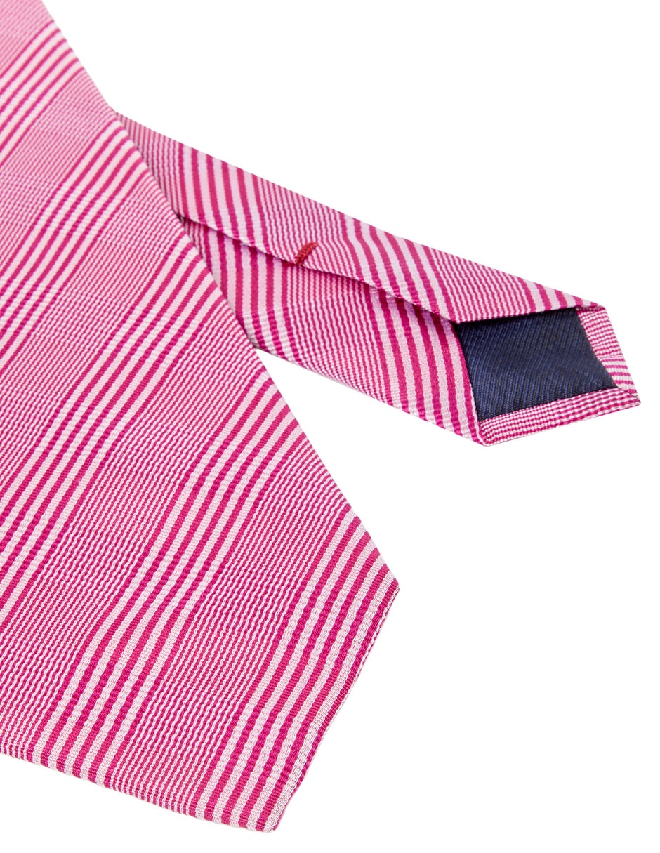 Corbata regular de seda estampado a rayas para hombre