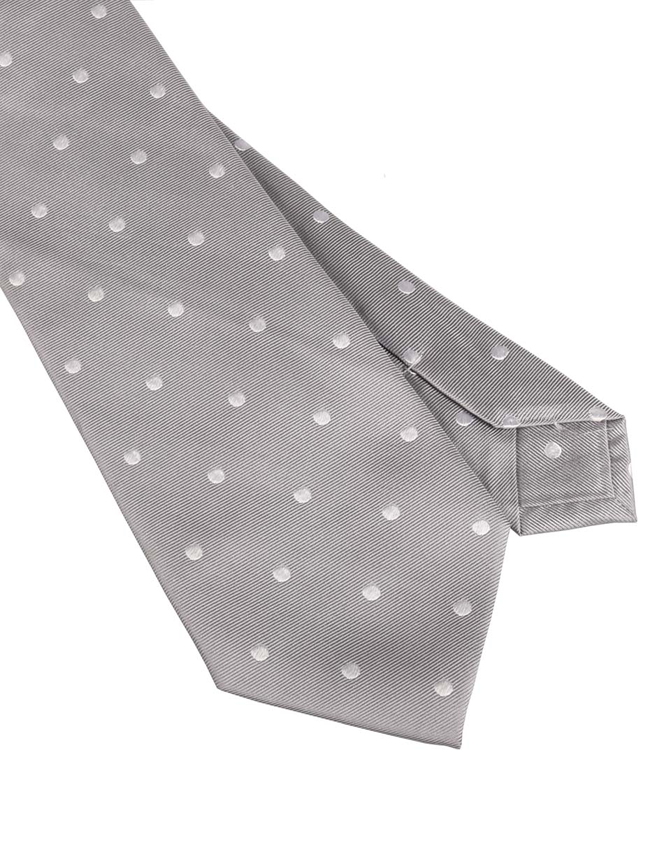 Corbata regular de seda estampado lunares para hombre