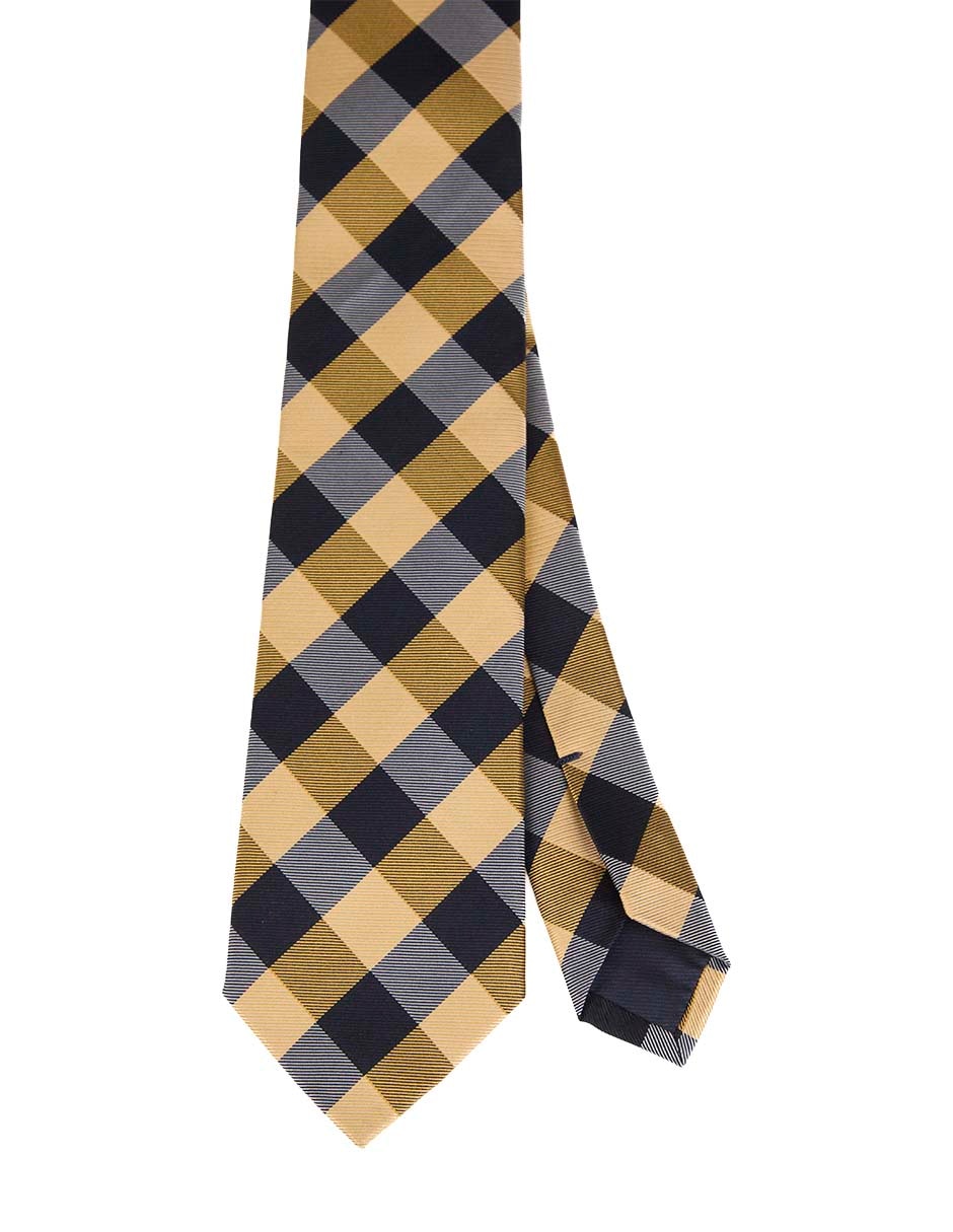 Corbata regular de seda estampado rombos para hombre