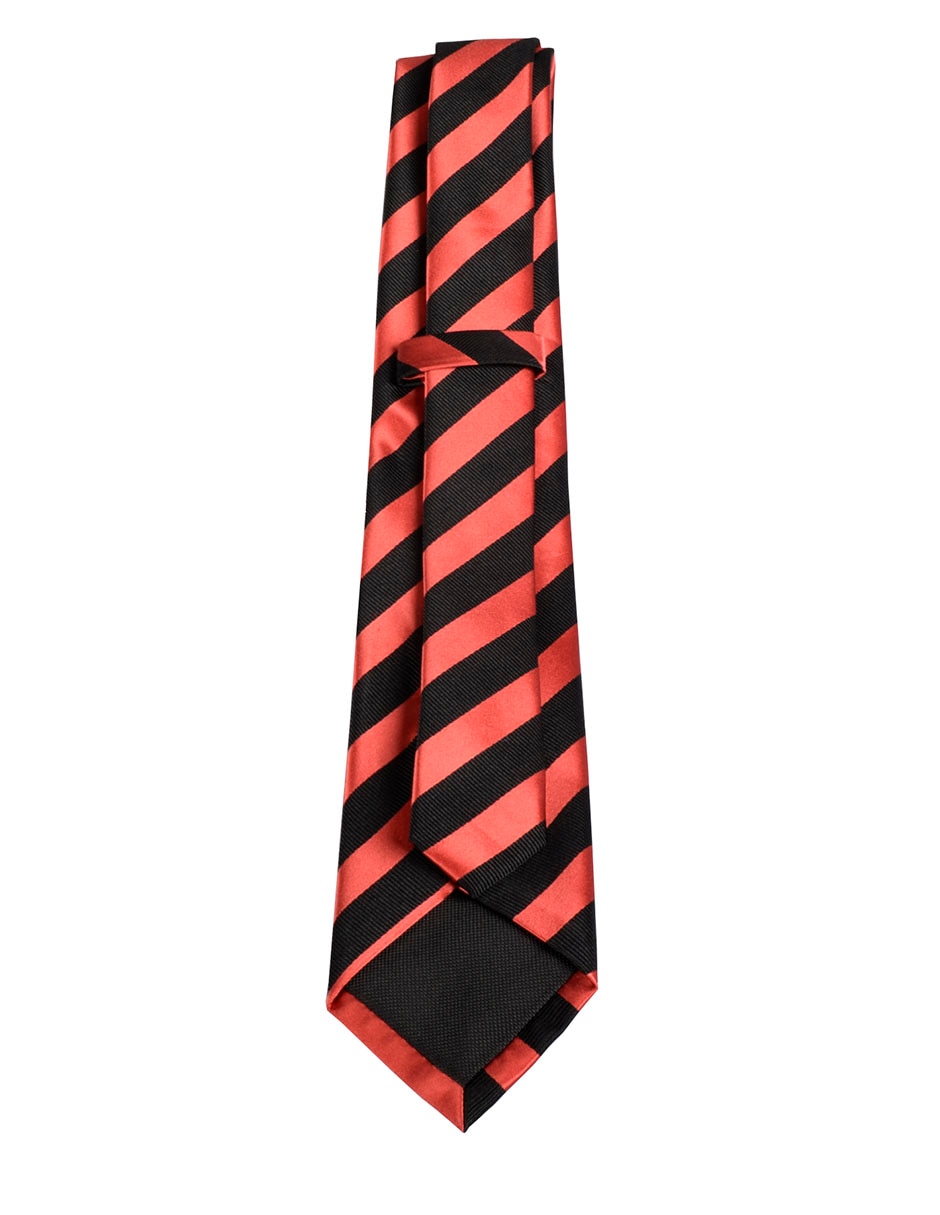 Corbata regular de seda estampado a rayas para hombre