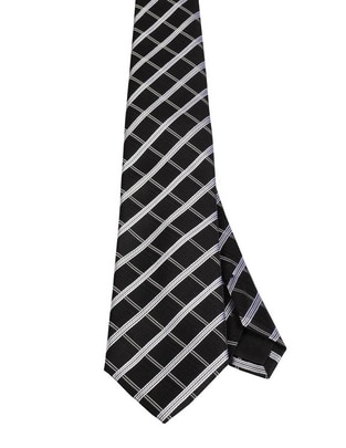 Corbata regular de seda estampado a cuadros para hombre