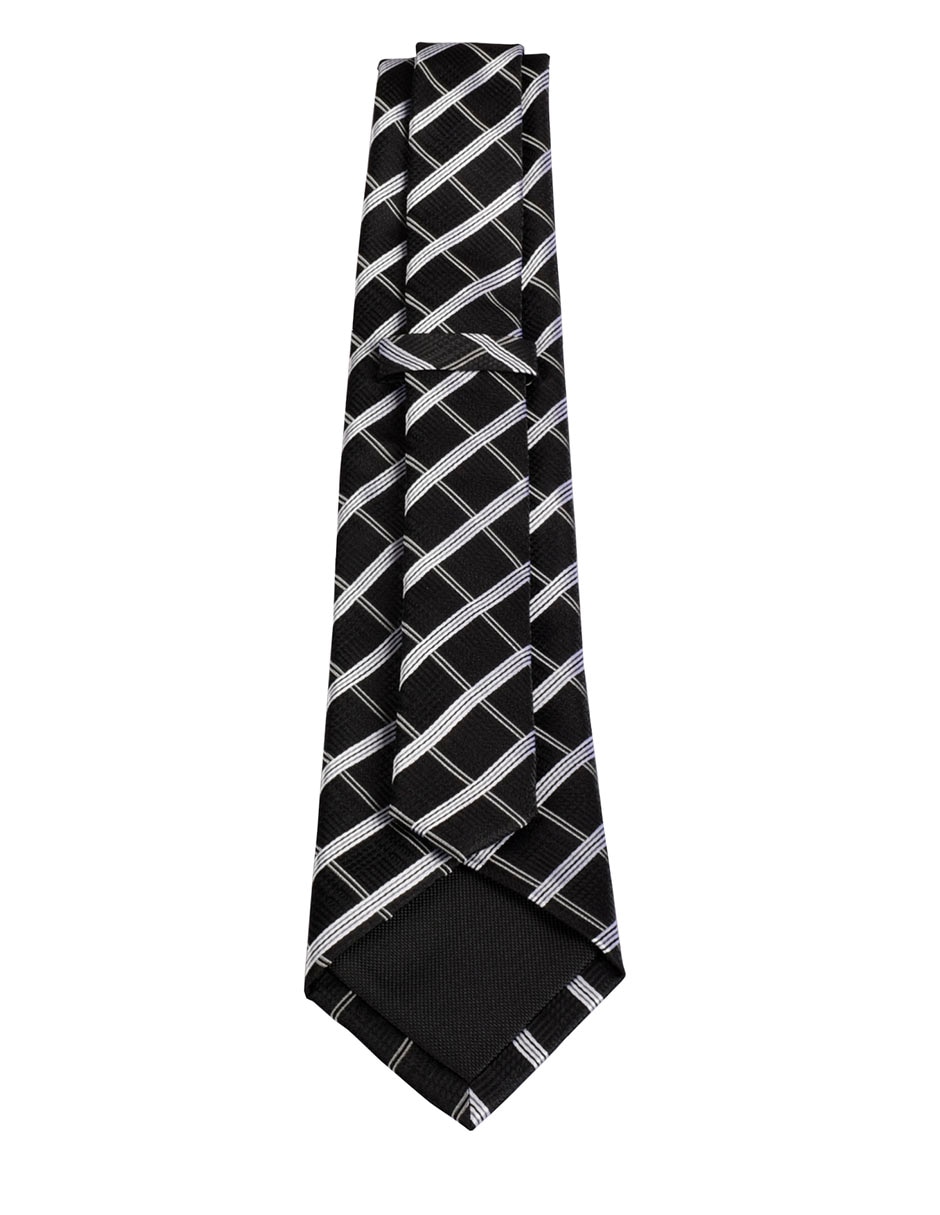 Corbata regular de seda estampado a cuadros para hombre