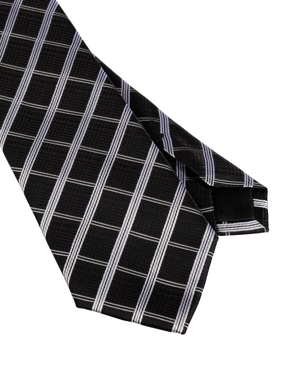 Corbata regular de seda estampado a cuadros para hombre