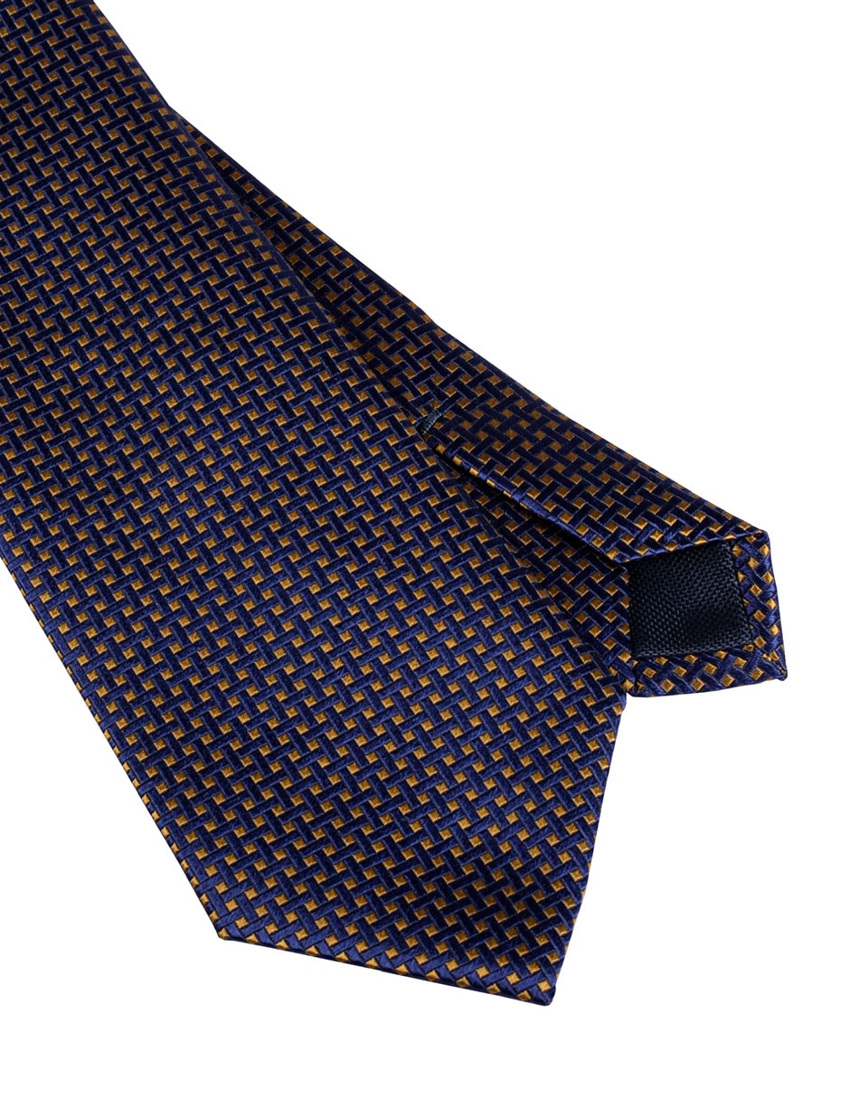 Corbata regular de seda estampado a cuadros para hombre