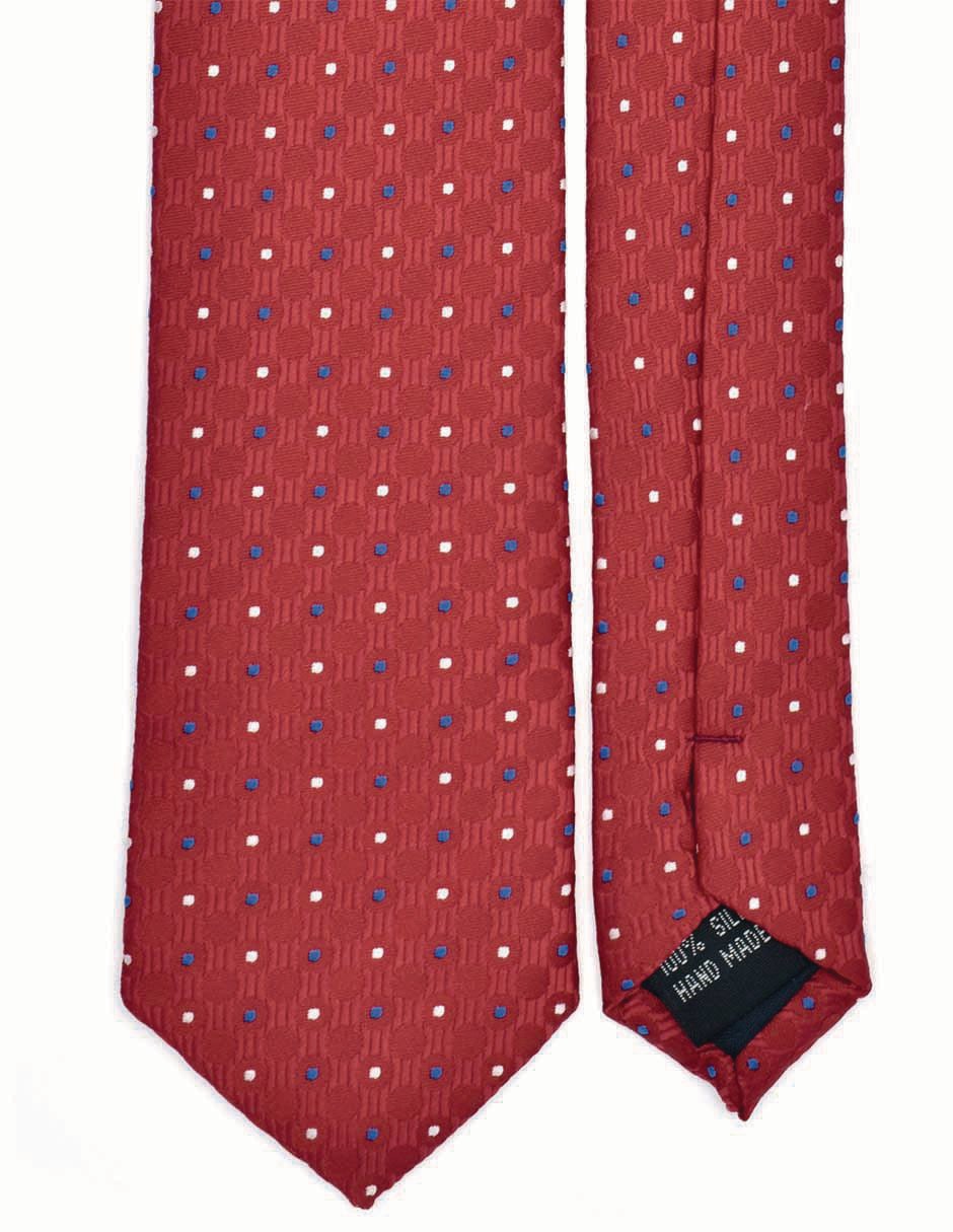 Set corbata slim de seda estampado lunares para hombre