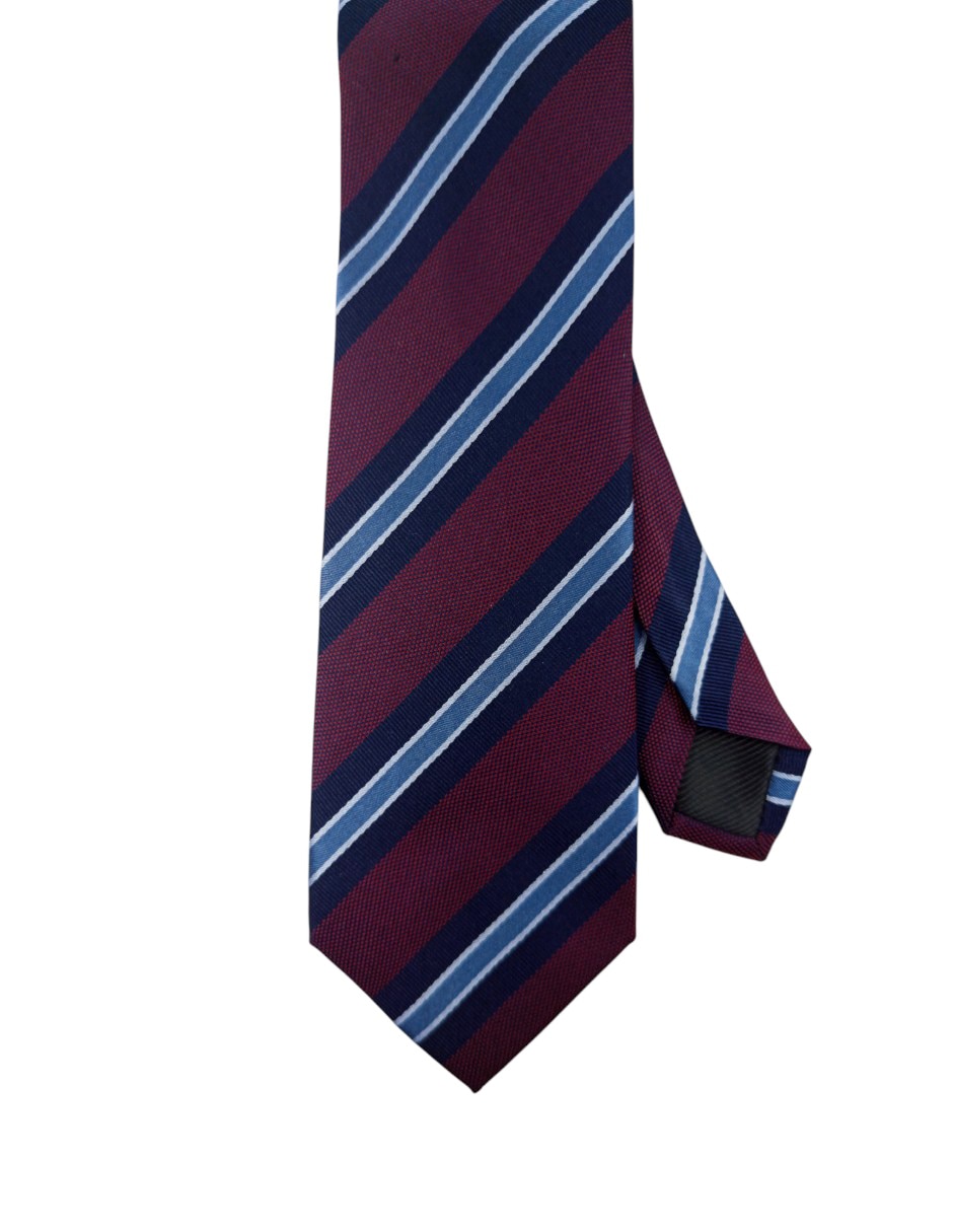 Corbata regular de seda estampado a rayas para hombre