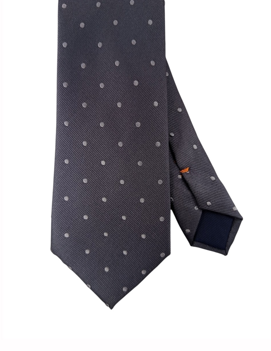 Corbata regular de seda estampado lunares para hombre