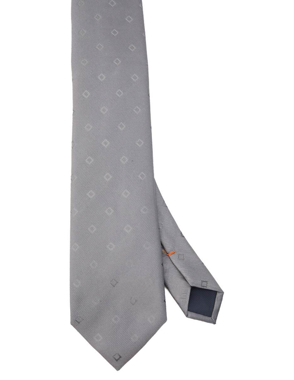Corbata regular de seda estampado rombos para hombre