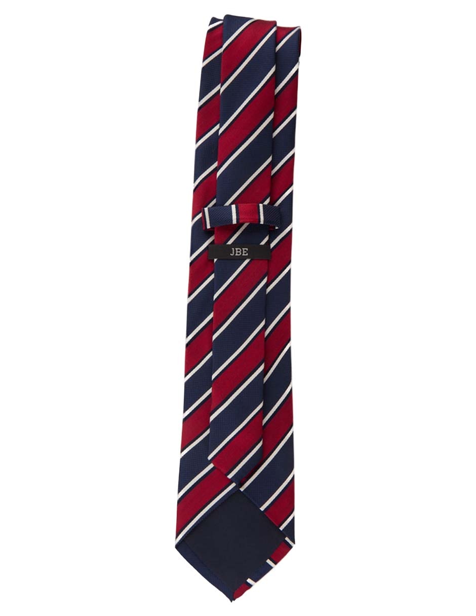 Corbata regular de seda estampado a rayas para hombre 2
