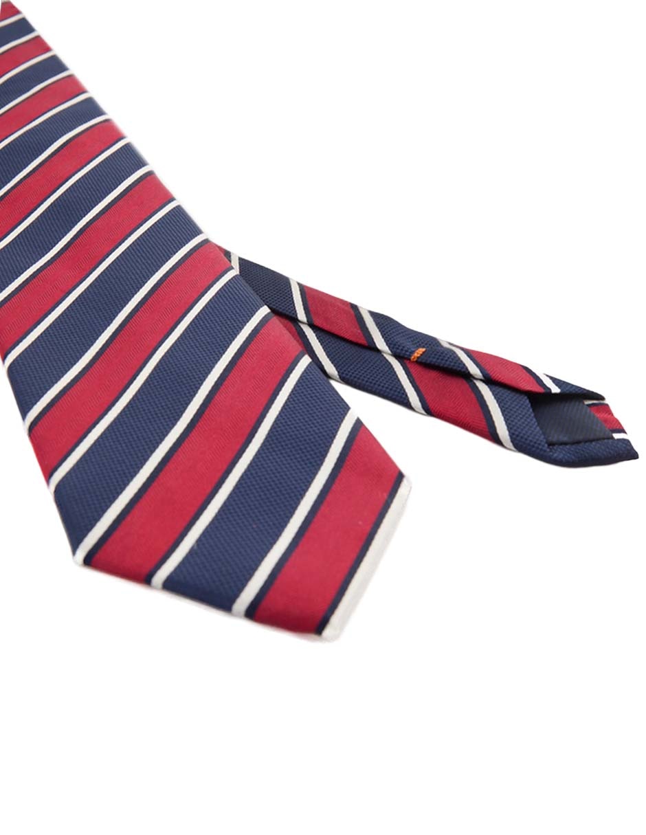 Corbata regular de seda estampado a rayas para hombre 3