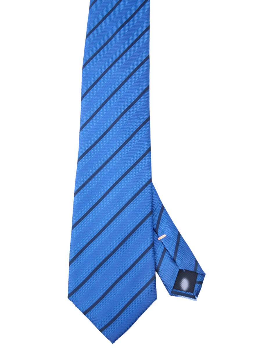 Corbata regular de seda estampado a rayas para hombre