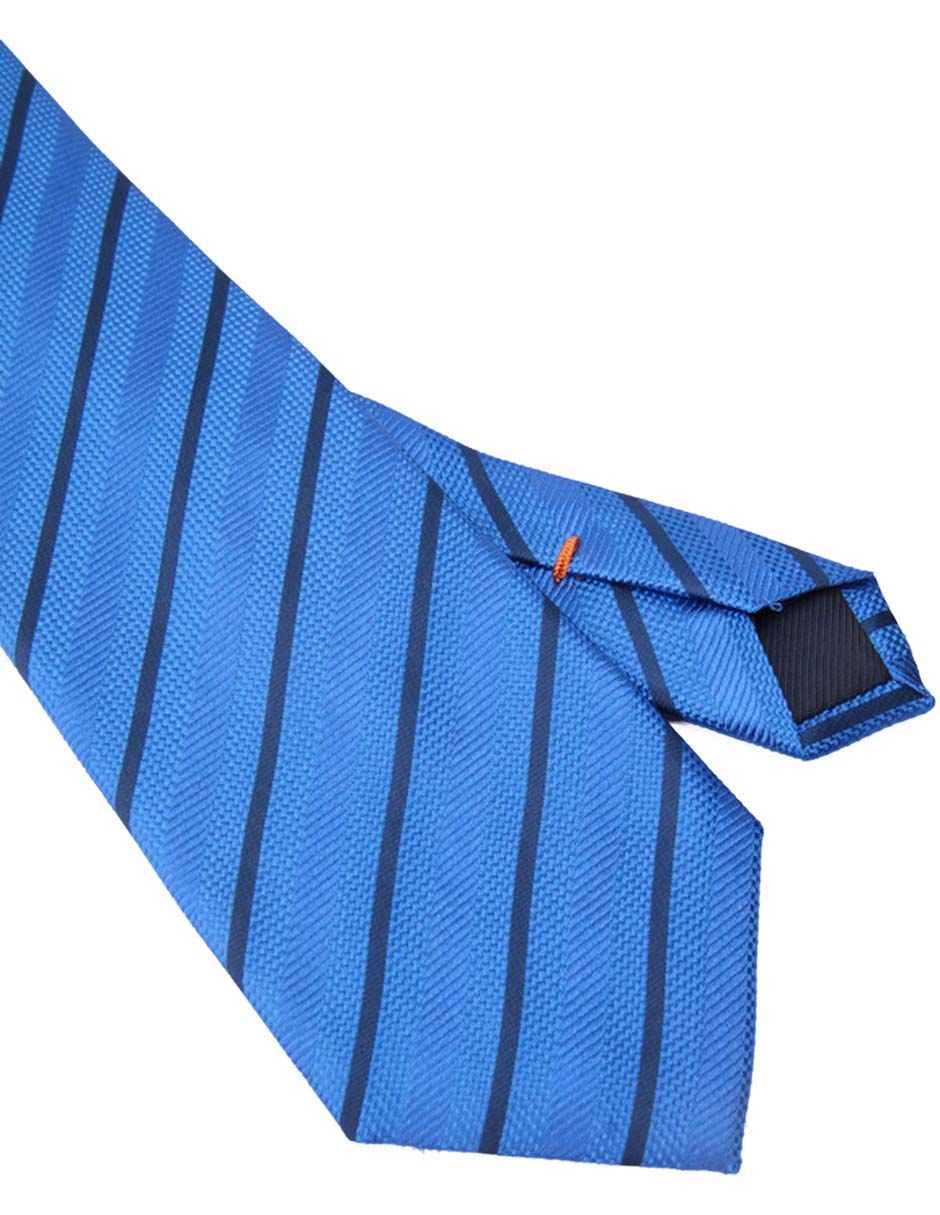 Corbata regular de seda estampado a rayas para hombre