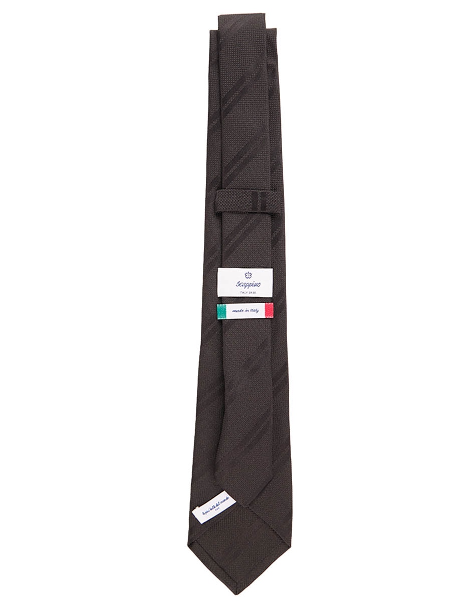 Corbata regular de seda estampado a rayas para hombre 2