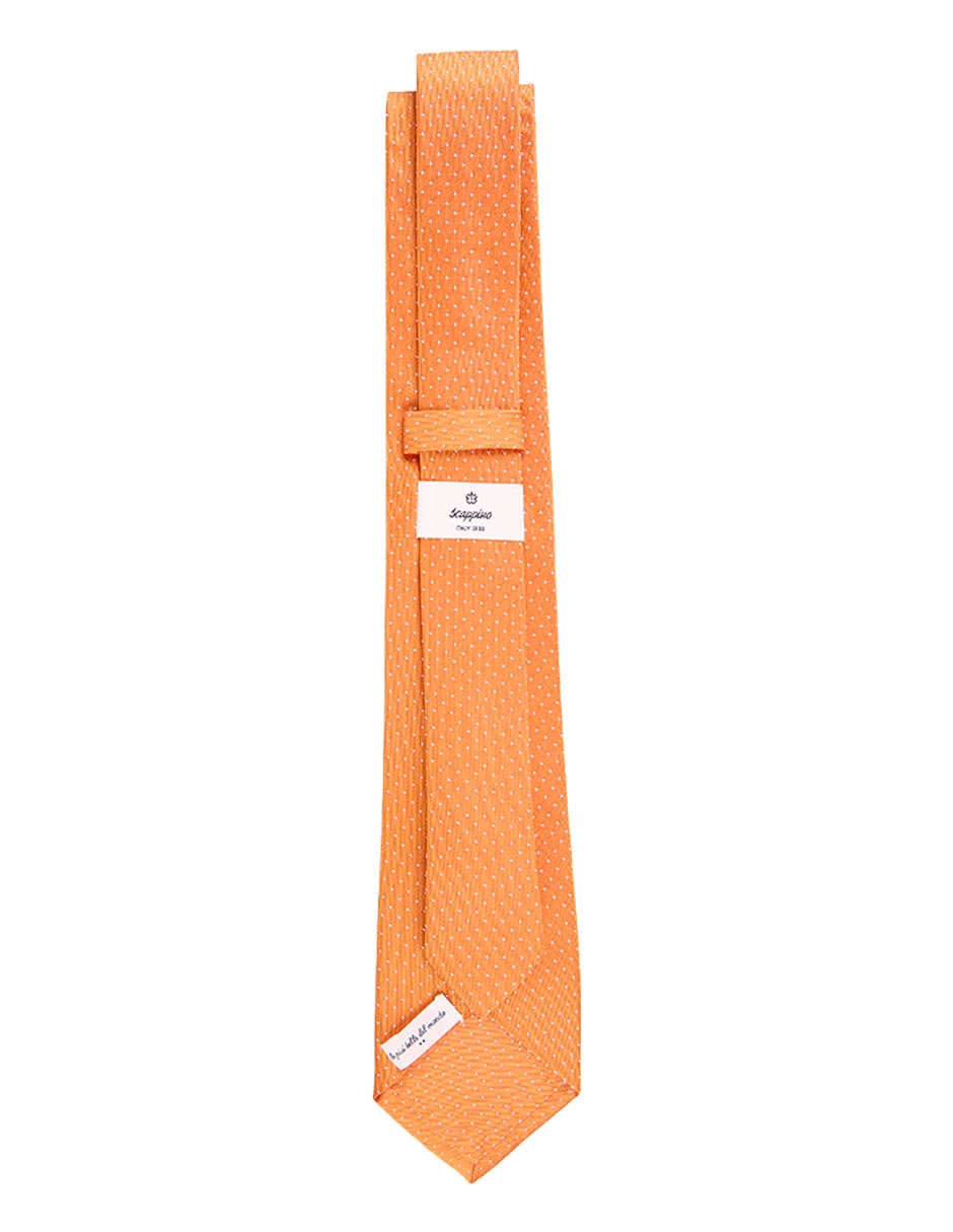 Corbata Scappino regular de seda estampado lunares para hombre