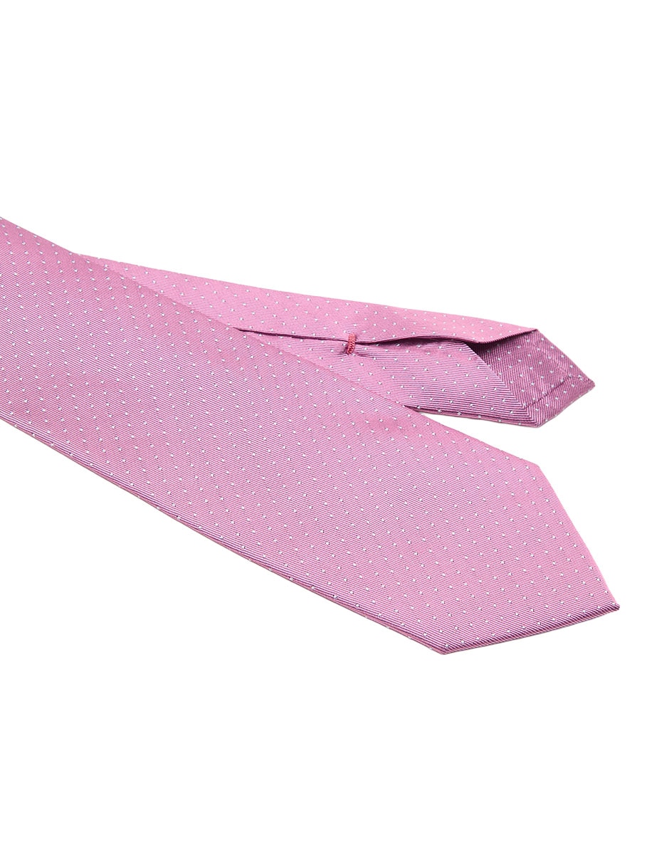 Corbata regular de seda estampado lunares para hombre 3