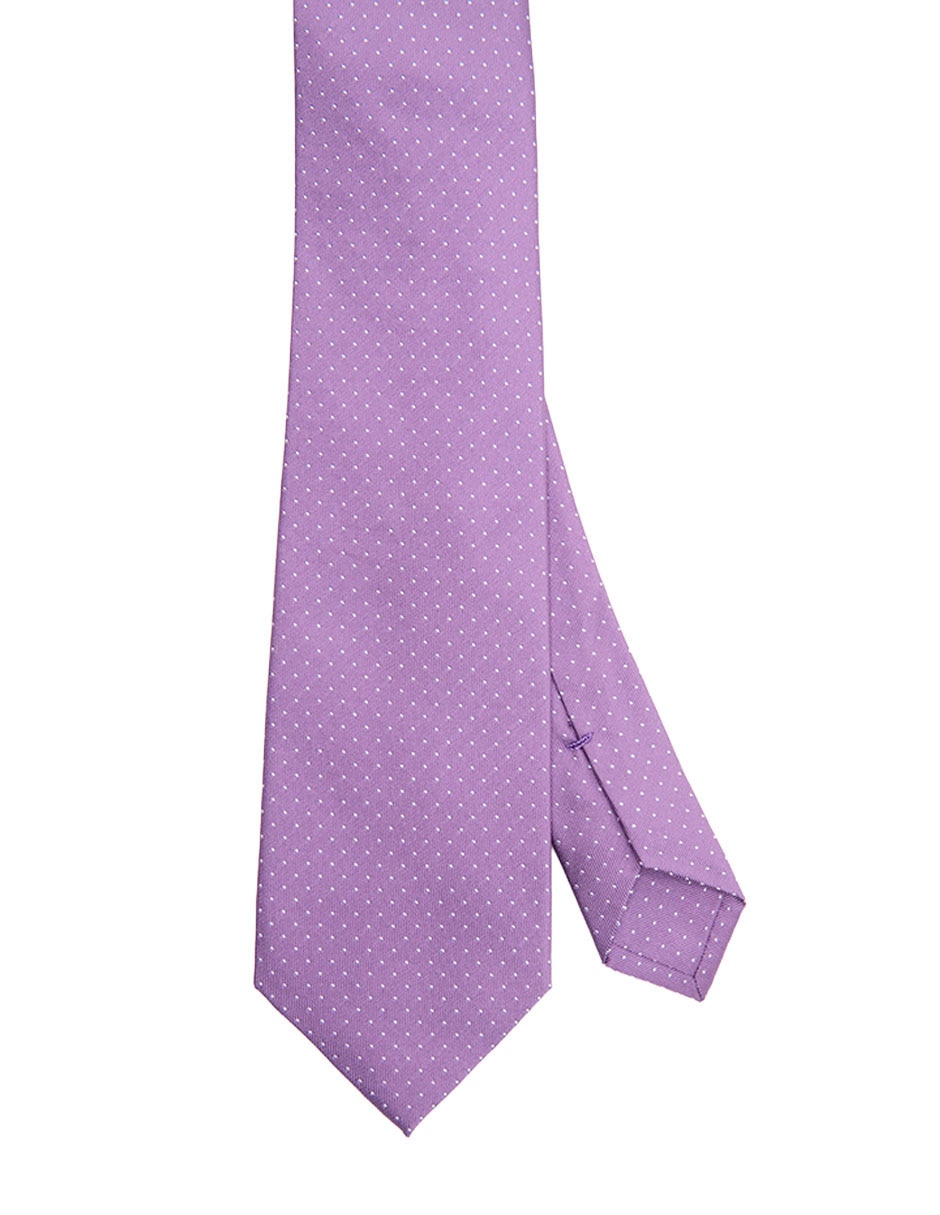 Corbata regular de seda estampado lunares para hombre