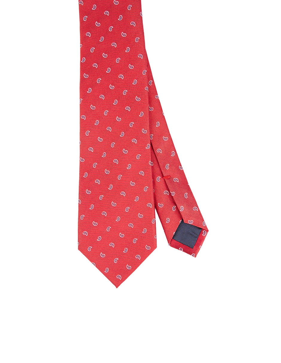 Corbata regular de seda estampado paisley para hombre