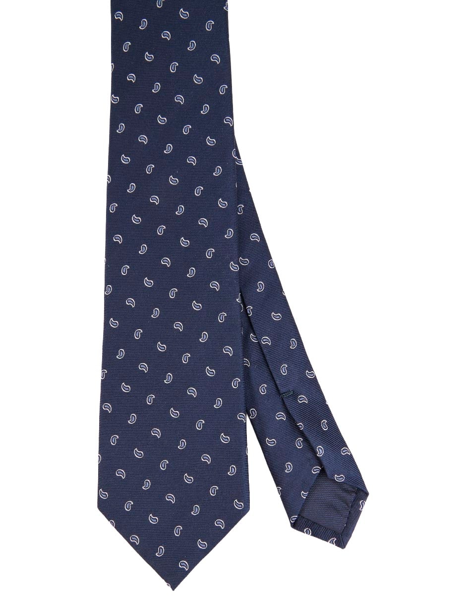 Corbata regular de seda estampado paisley para hombre