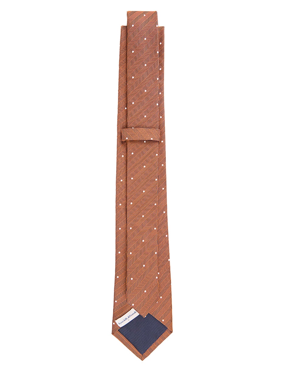 Corbata Scappino regular de seda estampado lunares para hombre