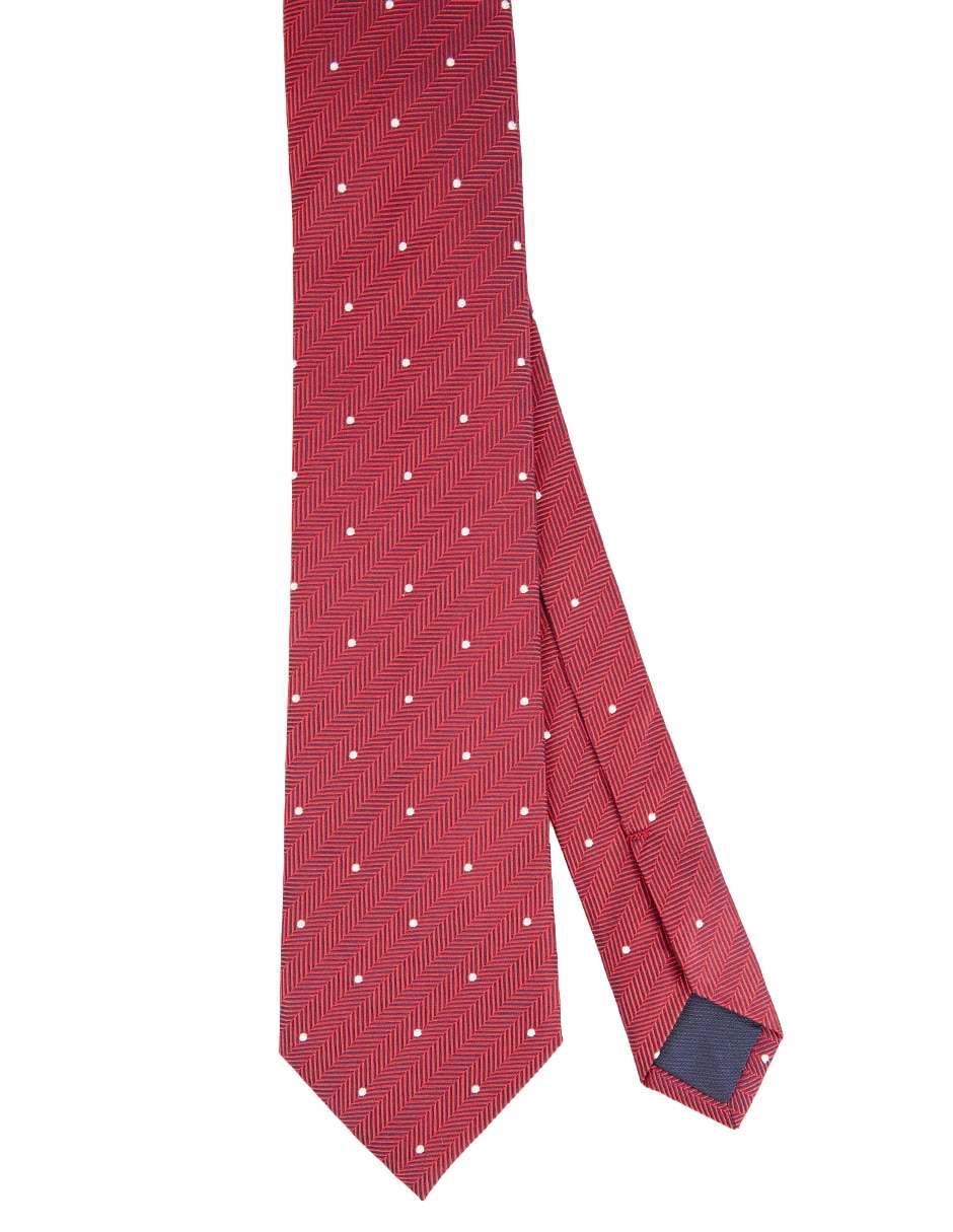 Corbata regular de seda estampado lunares para hombre