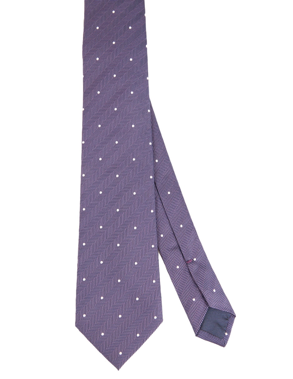 Corbata regular de seda estampado lunares para hombre Corbata regular de seda estampado lunares para hombre