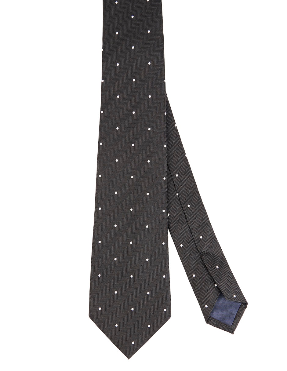 Corbata regular de seda estampado lunares para hombre Corbata regular de seda estampado lunares para hombre